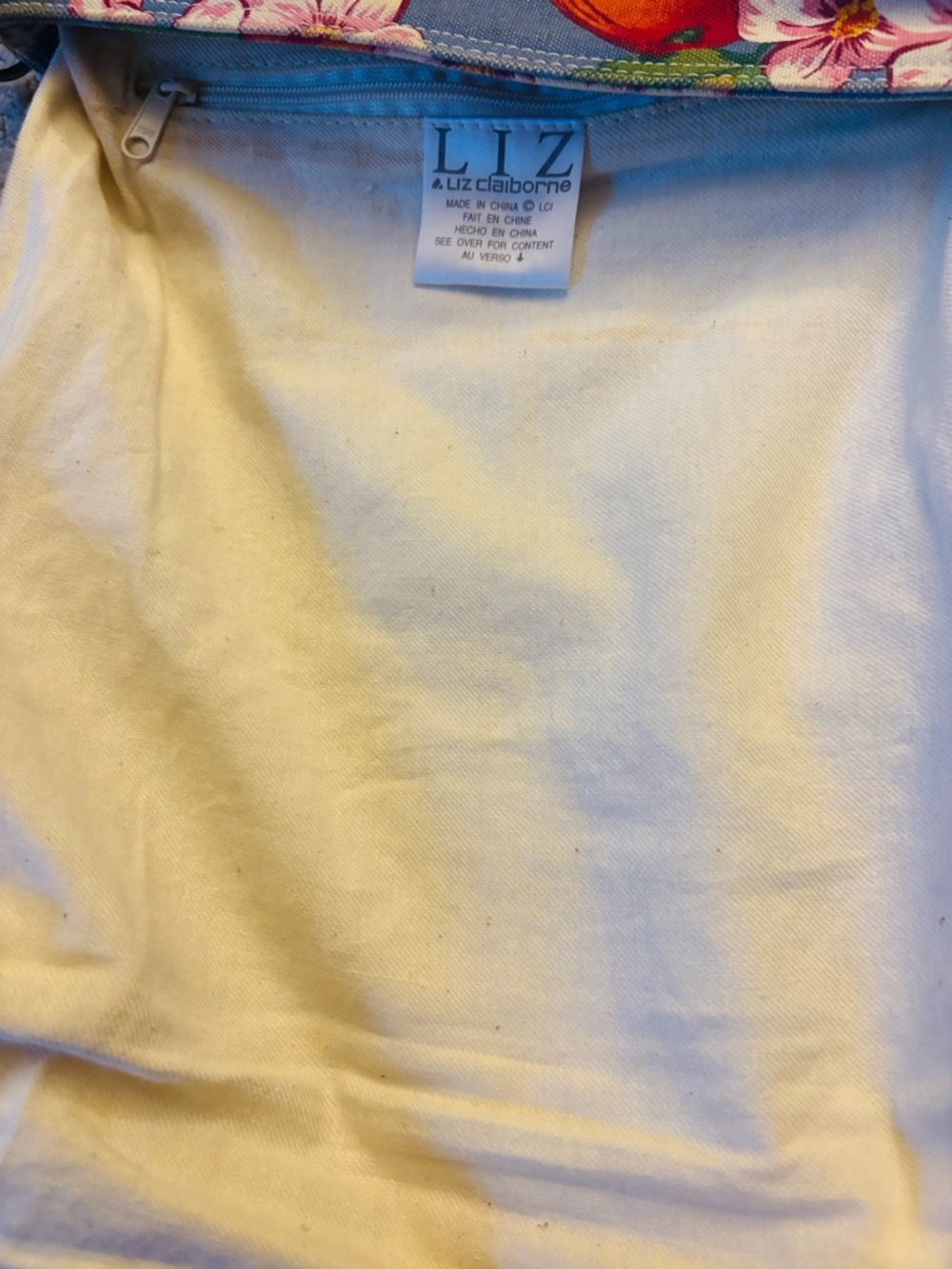 Vintage Liz Claiborne Fruit-Themed Canvas Purse - Picture 8 of 15